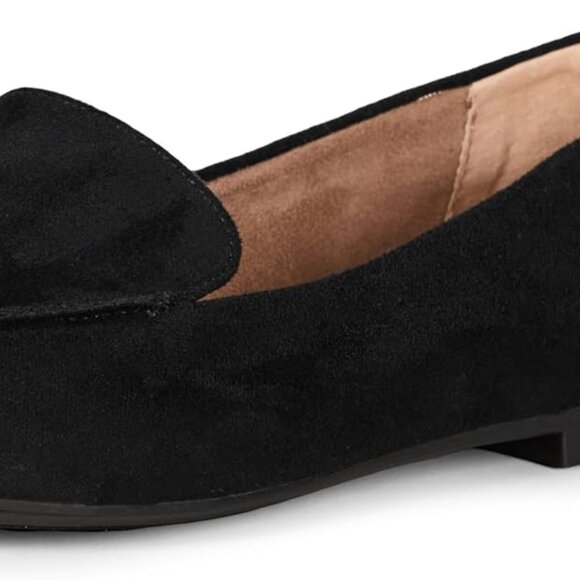 Shoes - Women's Faux Suede Loafer Flats Size 8 Comfortable Slip-On with Cushioned Insole